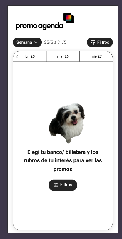 barathza's tweet photo. @promo_agenda @marconini97 Te voy a dar mi opinión como usuario: tu primer gran problema, es que, apenas entro, no entiendo qué tengo que hacer. Necesitás que la app guíe al usuario. Ponele que leo lo que dice el perrito, ¿dónde elijo mi banco? ¿dónde elijo mi rubro de interés? https://t.co/dQ56F1eUN1