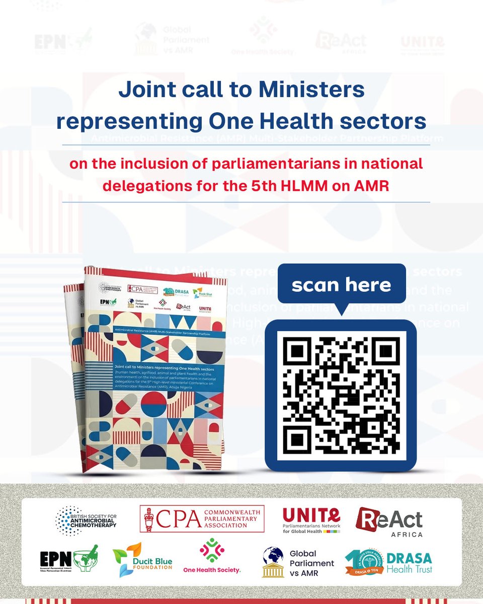 UNITE_MPNetwork's tweet photo. Parliamentarians are key to turning #AMR commitments into law, funding, and accountability. A coalition of #AMRMSPP members is calling on Ministers attending #AMRAbuja2026 to include parliamentarians in their national delegations.  📢 Read the joint call  https://t.co/6C5CB4aui7 https://t.co/abRw4TH4gK