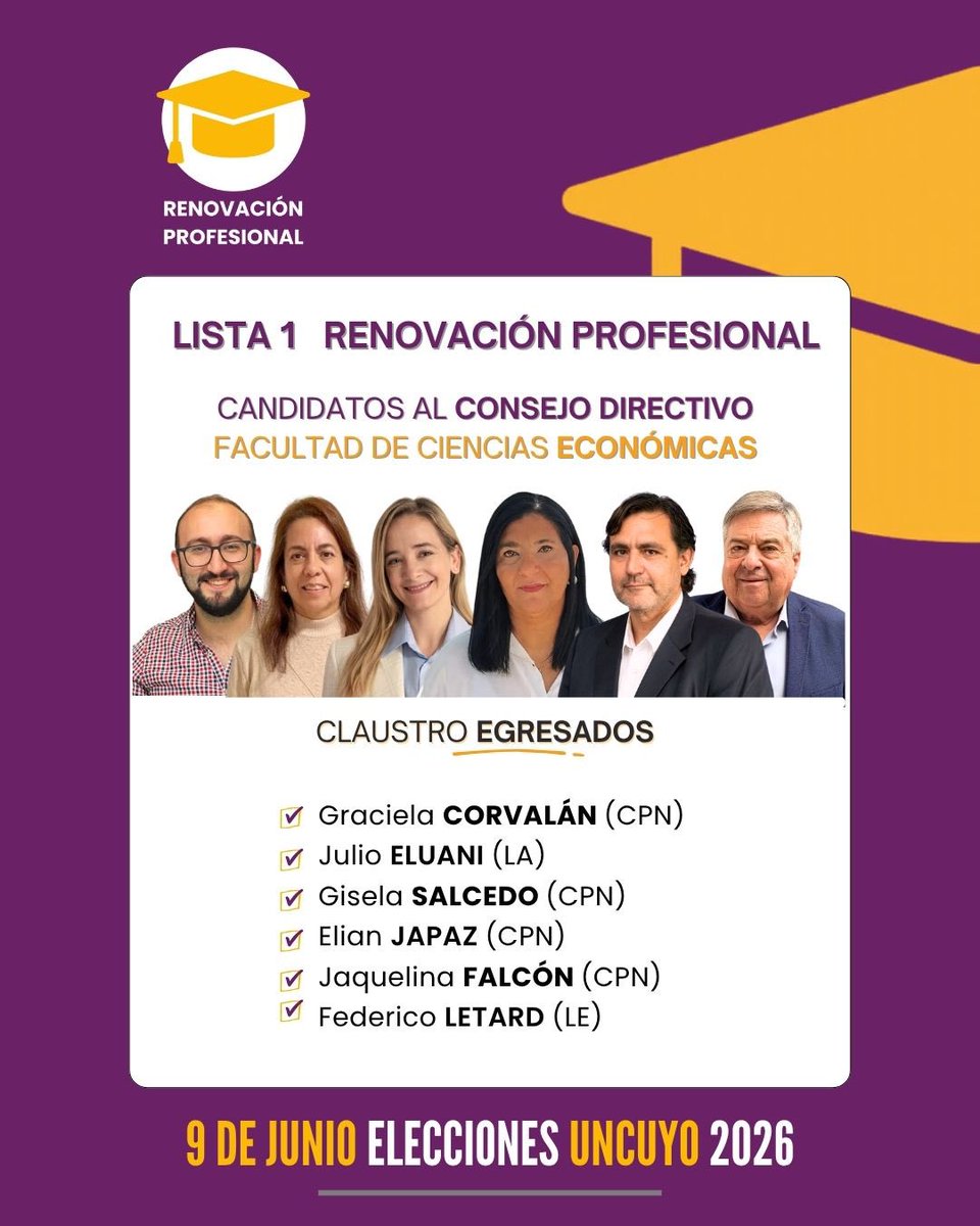 r_profesional's tweet photo. Porque fortalecer el valor de nuestro título también es impulsar más formación, más investigación y más herramientas para afrontar los desafíos del presente y del futuro.

🗳️Este 9 de junio acompáñanos con tu voto 

#RenovaciónProfesional
#FCEUNCUYO #GraduadosFCE #EgresadosFCE https://t.co/UtSmxCKyRr