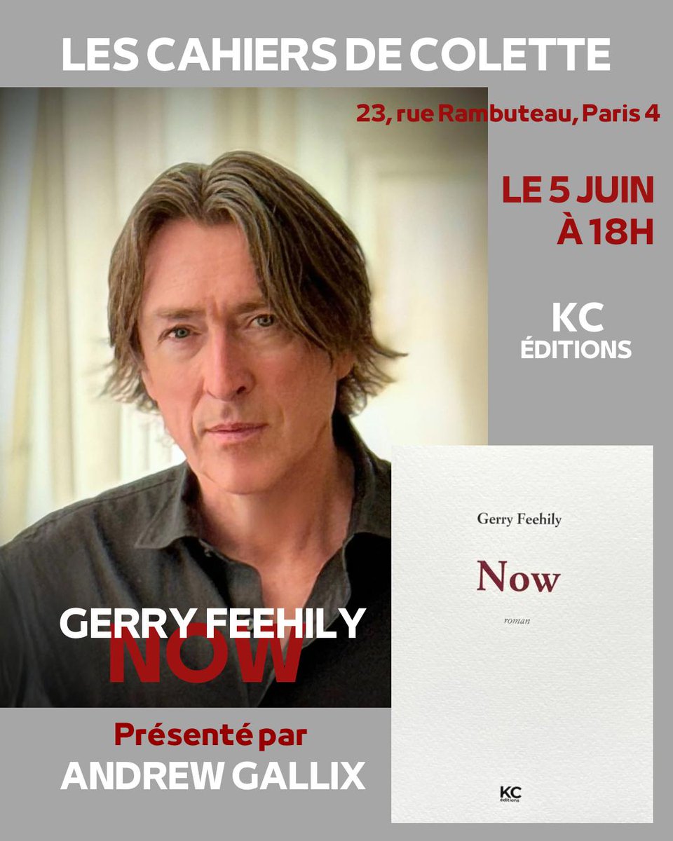 gerryfeehily's tweet photo. I'll be launching my fashion novel "NOW" next Friday 5th June at 6pm at les Cahiers de Colette. My good chum @andrewgallix will be doing the presenting. Venez nombreux, les amis ! https://t.co/rjKnydvxMU