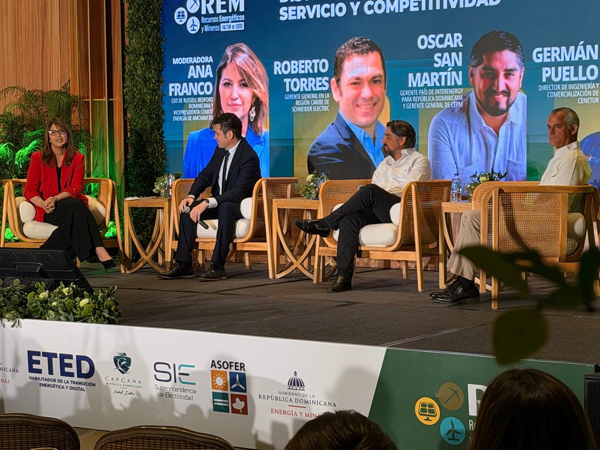 InterEnergyG's tweet photo. “La continuidad del servicio es un factor económico directo: sin energía estable no hay turismo competitivo, no hay industria eficiente y no hay atracción real de inversión.”, destacó Oscar San Martín, Gerente País para Rep. Dom., en su intervención. #REM2026 @RevistaFDE https://t.co/daULSjPe8d