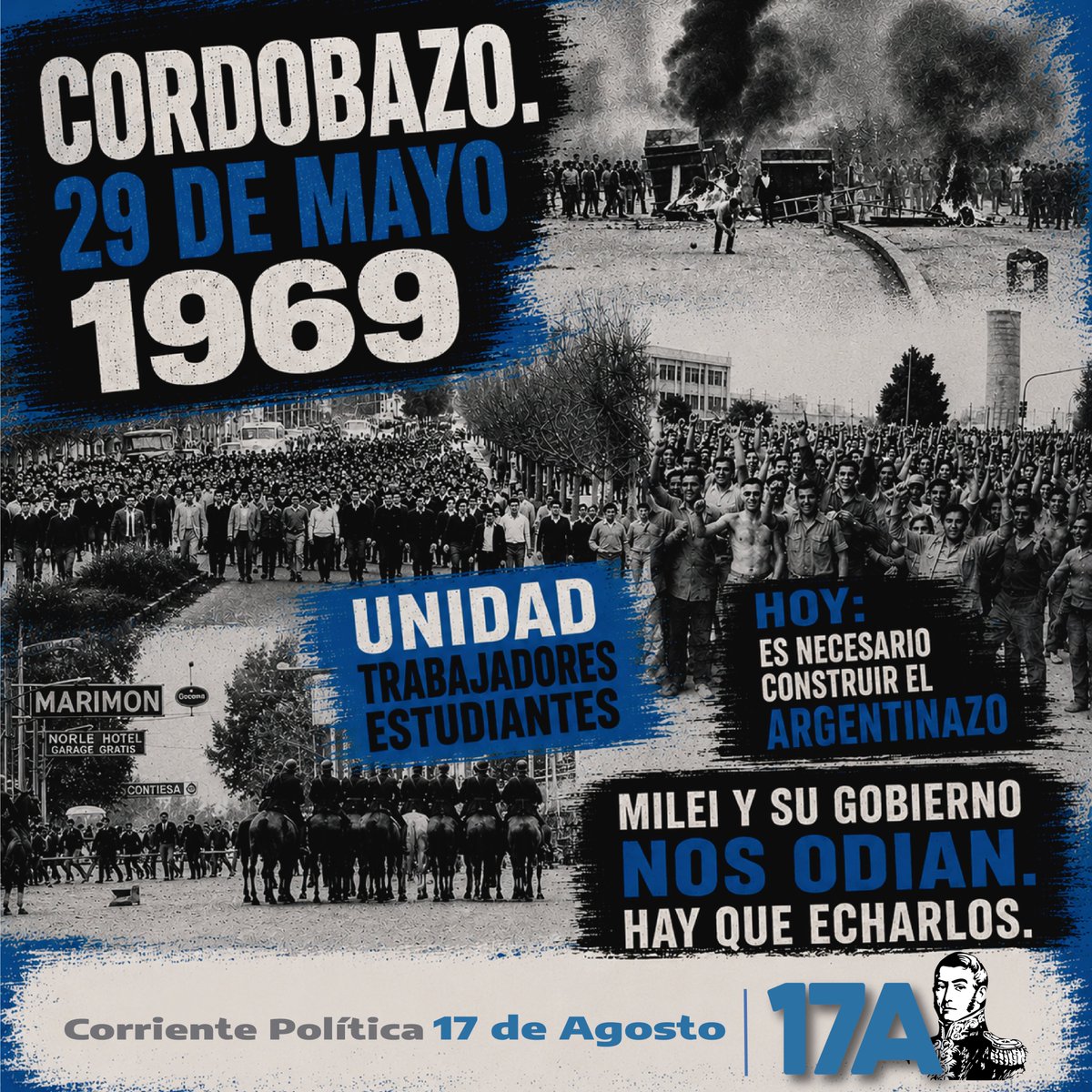 marcelo_yaquet's tweet photo. 𝐂𝐎𝐑𝐃𝐎𝐁𝐀𝐙𝐎.

Hay que recuperar la memoria del Cordobazo, porque la unidad y la rebelión es tarea del presente.

#Trabajadores #Estudiantes #Soberanía #Insurrección https://t.co/YjubHzgQAJ