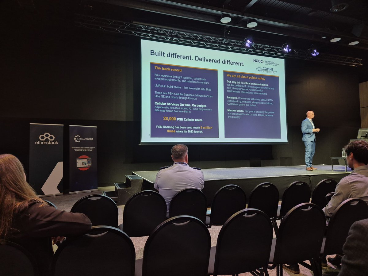 STREAMWIDE's tweet photo. A great day at Comms Connect NZ📍, filled with insightful discussions and valuable meetings. 

Pleased to welcome the Spark New Zealand team at our booth and exchange ideas on the evolution of critical communications and MCX technologies.📲 https://t.co/xLe7m2gMEW