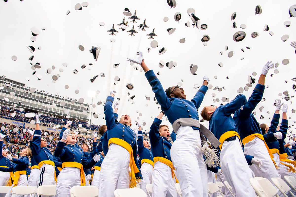 af_academy's tweet photo. #USAFA2026 your 47-month journey is complete. 🎓

Congratulations to the newest Second Lieutenants in the @usairforce and @USSpaceForce.

Read more about commencement:
https://t.co/5o3LZWtmAQ

@SpaceForceCSO @SecAFOfficial @OfficialCSAF https://t.co/l6dO4jBuRY