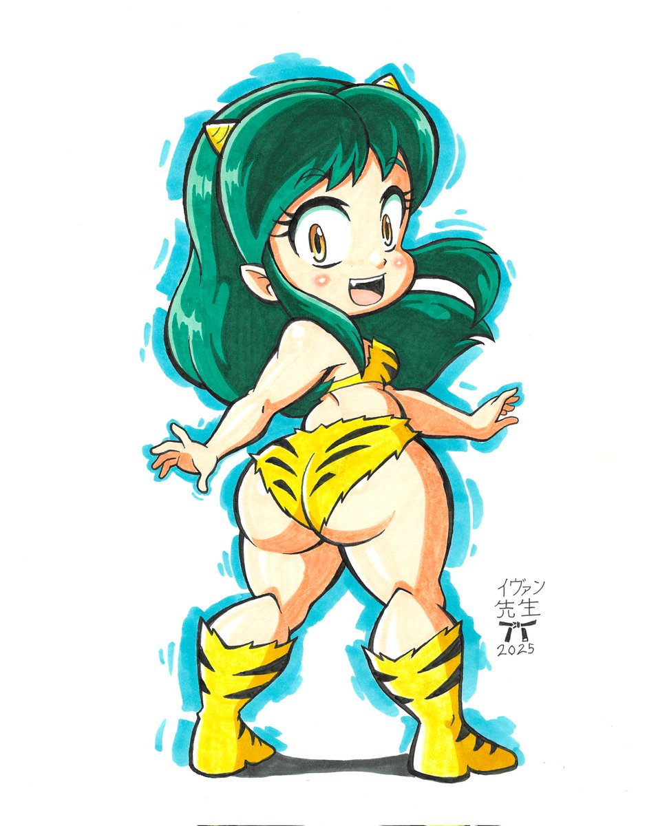 IvanSensei_PR's tweet photo. Chibi Lum in markers over bristol board.

#lum #uruseiyatsura #anime #manga #kawaii #chibi #shortstack https://t.co/LrUHARzfb3