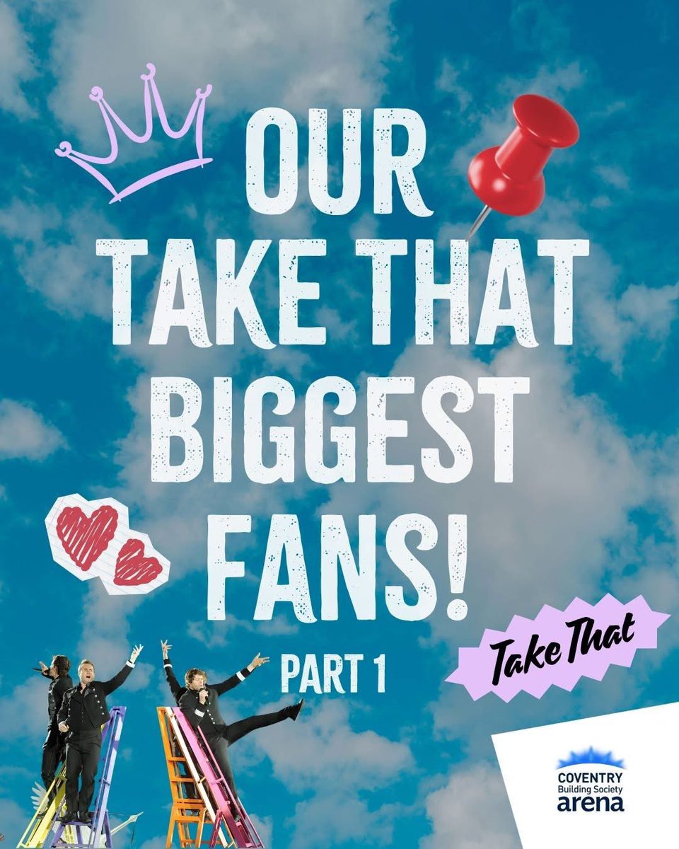 CBSArena's tweet photo. Ahead of Take That’s sensational Circus Live Tour return to Coventry Building Society Arena we reached out online in a quest to find the boyband’s biggest fan.
We had an incredible response on social media. Here are some of the stories you shared with us.

https://t.co/hK8nOWiY0J https://t.co/T0rX1kAC0G
