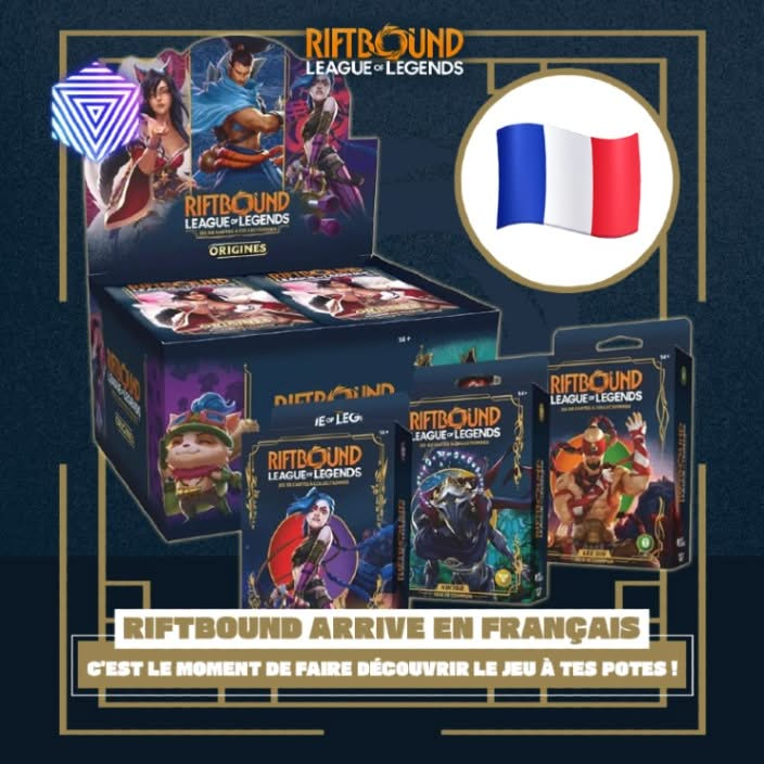 DestockTCG's tweet photo. C’est peut-être le moment idéal pour convertir ce pote qui passe sa vie sur League of Legends avec un simple : « viens, juste une partie ».. .On connaît la suite.

Boosters, decks et de quoi commencer l’aventure sont désormais là pour découvrir le jeu sans avoir besoin de jongler entre deux langues. Et comme l’univers français va continuer de s’étoffer petit à petit, ce n’est que le début.

#Riftbound #TCG #LeagueOfLegends #TradingCardGame #DestockTCG #CardGame #TCGCommunity #RiftboundFR