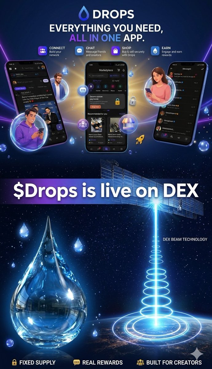sivanovai's tweet photo. $Drops is live on DEX💥
We are still early
Everything is just beginning 💧🌈🚀

CA: 0xFf0E7232c902D96b57Cc99E52C1056AcDd64bD5c

Drops application is an amazing and evolving every day 💥

https://t.co/FSjRQqBvLb

Invitation code: sivanovai 

@dropsocial_app https://t.co/PndqDQK4sw