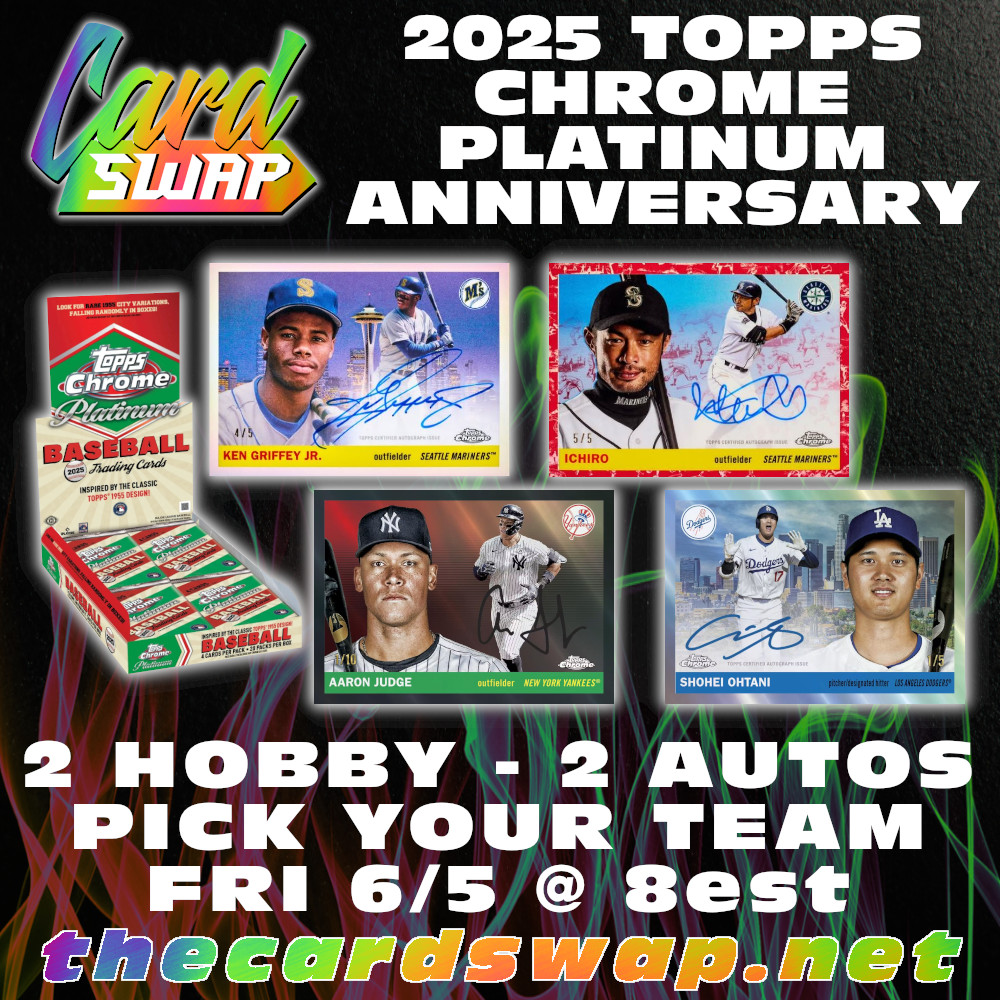 SwapTheCard's tweet photo. Topps Chrome Platinum Anniversary Edition is posted! 2-box PYT set for release day - Thanks everyone!

https://t.co/2cGuF5zKhL https://t.co/jRi79xLxhr