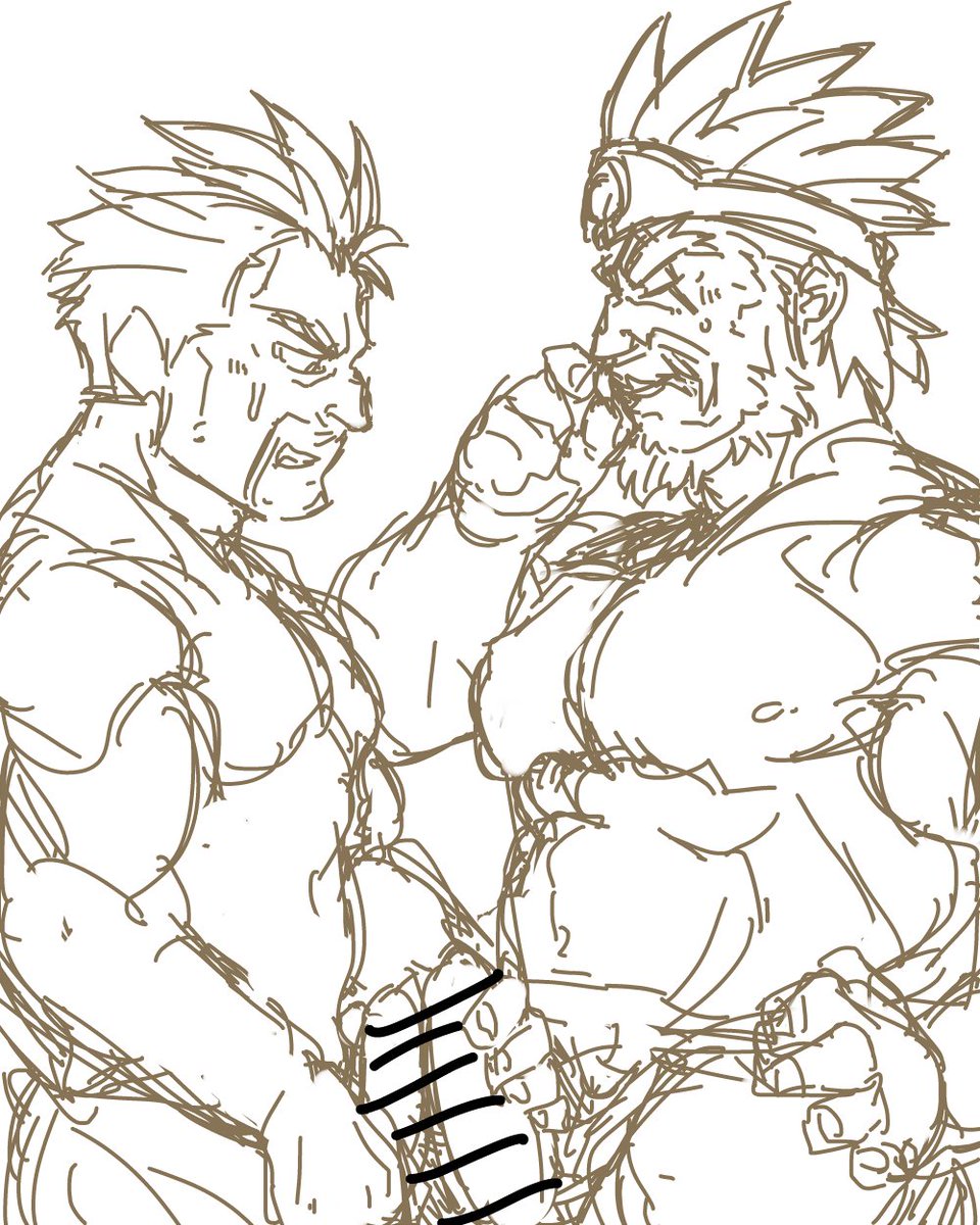 saba_ice's tweet photo. 夜だからエッチなのも描きました
斧の勇者と剣の勇者の獲物比べとか… https://t.co/t4Ahu5MXKn