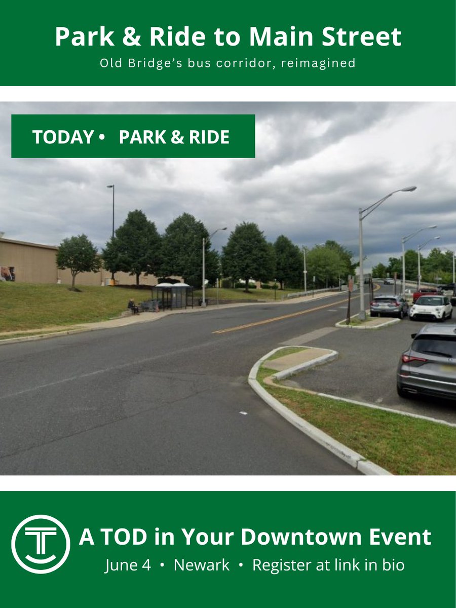 NJTOD's tweet photo. Join us on June 4 in Newark for a free Transit Friendly event

Old Bridge shows how bus corridors can support transit-oriented development with plans for a walkable main street and up to 4,300 new homes within walking distance of the bus.

🔗 https://t.co/1GnENYH7L2 https://t.co/4aTUN5CqHV