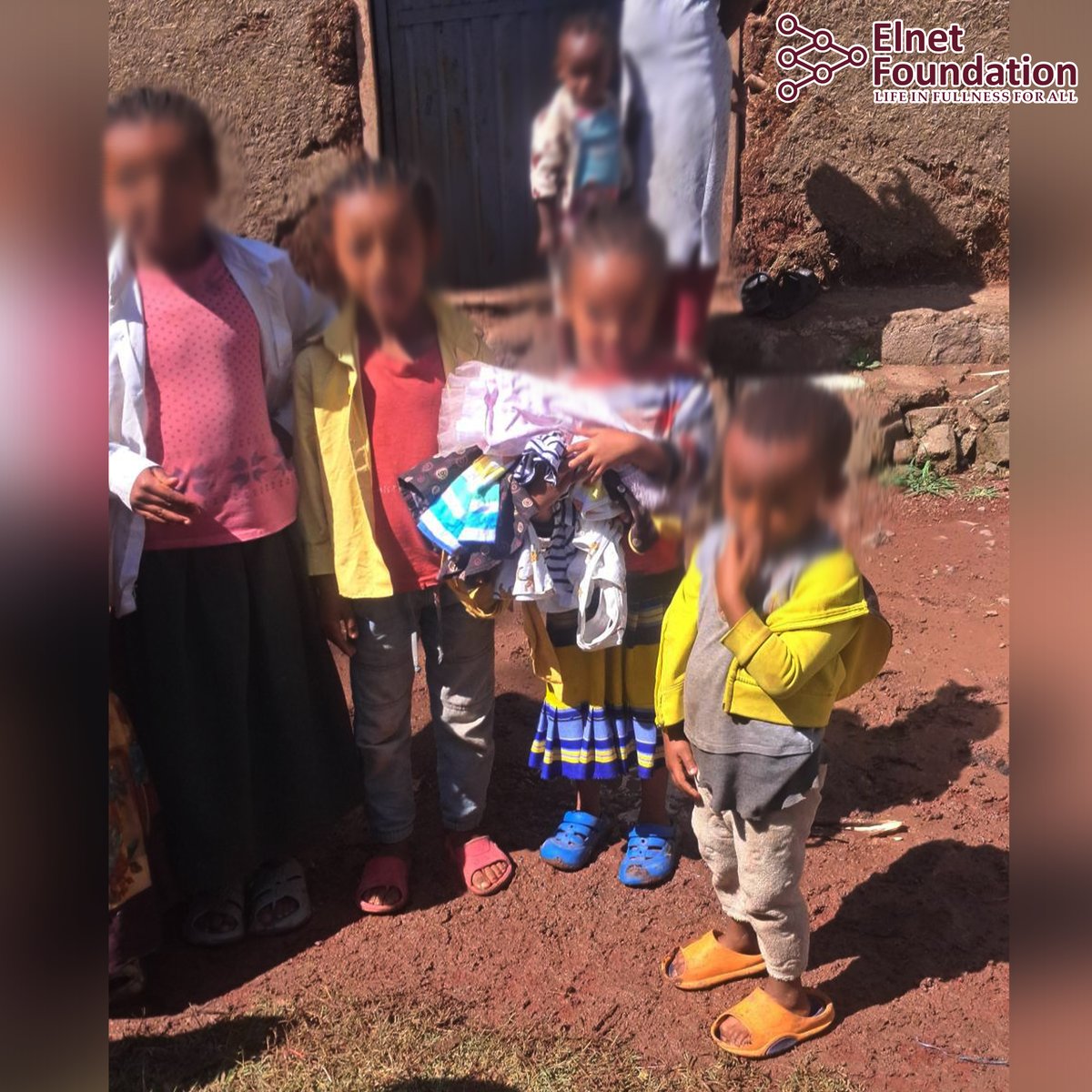 Elnet_F's tweet photo. 👕 Today, Elnet Foundation distributed clothes and shoes to 15 children in need around Abichu area of Gelan Condominium.
Practical support like this helps protect dignity and bring hope. 💛

#ElnetFoundation #ChildWellbeing #CommunitySupport #CompassionInAction https://t.co/cHFTOVVihF