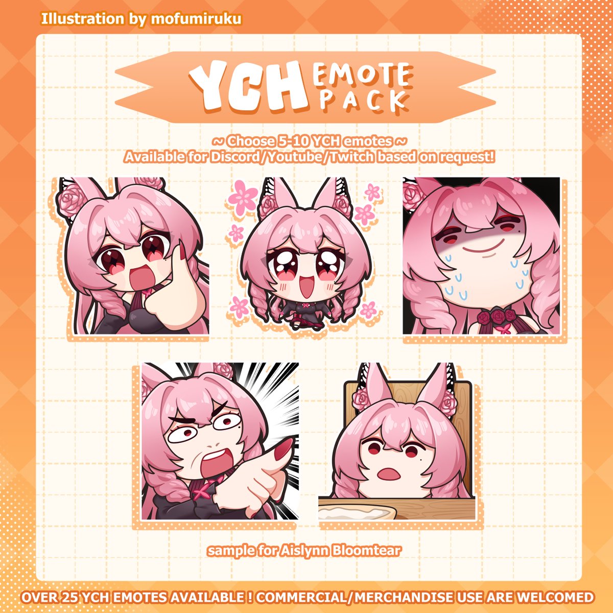 mofumiruku's tweet photo. 🌟OPEN YCH Emotes Pack Commission🌟
For Youtube/Twitch/Discord
Available for Local INA🇮🇩 and International🧡
[For Locals, please DM me if interested because there's a separated order form!]

I just need at least 1 more client to be verified on VGen
(1/2)
#VGenOpen #YCH #Emotes https://t.co/E63FJNageE
