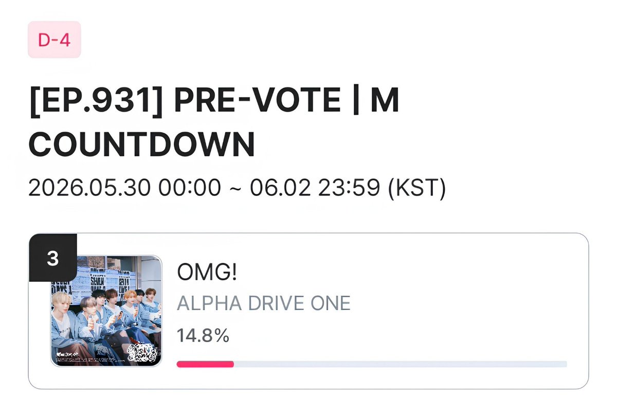 prettyfillyz's tweet photo. [📢] M COUNTDOWN PRE-VOTE

ALLYZ! Pre-voting for M COUNTDOWN is now OPEN. Please ready all your accounts and vote for ALD1! Each account can vote up to 5 TIMES PER DAY, let's not lose another chance to win an award on Music Show 🥹

🗳️: https://t.co/ZKDYwk15TP https://t.co/FaauWj2HIZ