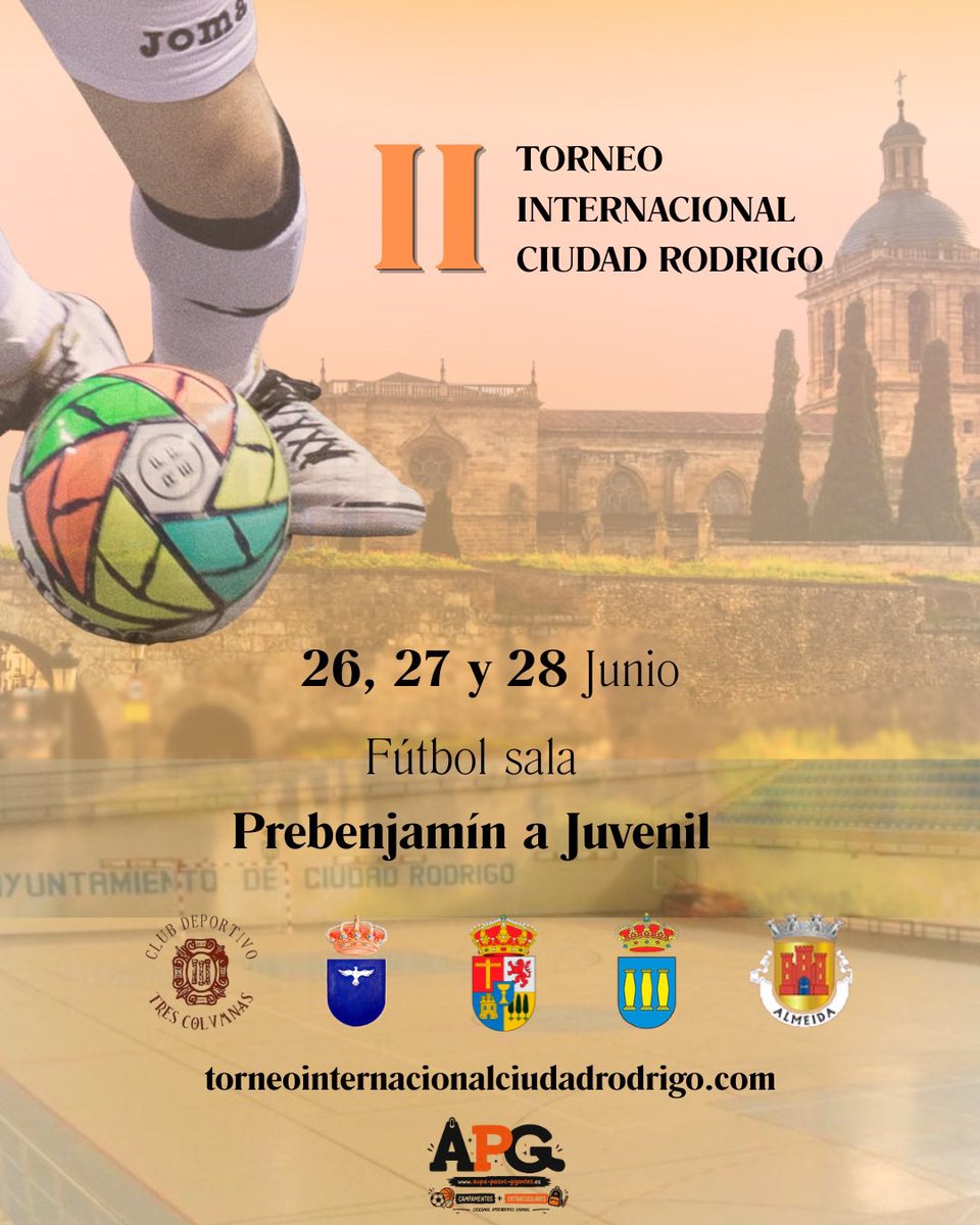 TorneointerCdr's tweet photo. ⚽🔥 Ciudad Rodrigo vuelve a respirar fútbol sala.

Los días 26, 27 y 28 de junio llega el II Torneo Internacional Ciudad Rodrigo, una cita para disfrutar del deporte base, la competición y la convivencia en un entorno único.    

🏆 Categorías: Prebenjamín a Juvenil https://t.co/cDSXikzPjK