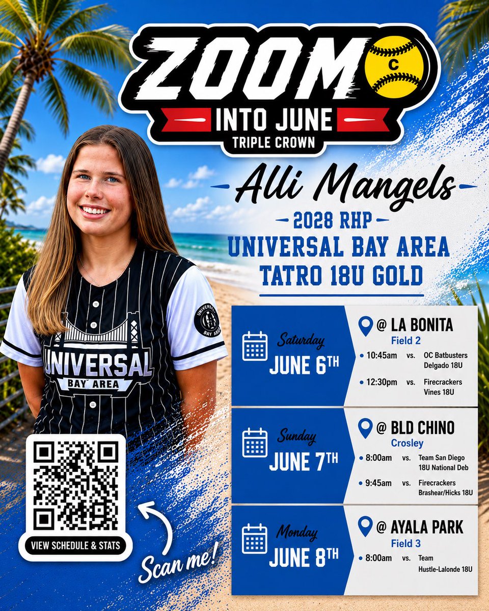 AlliMangels's tweet photo. Zoom into June schedule, can’t wait to be back with my team! @UniversalTatro @RRecruiting_ https://t.co/GkEhsHSpLy