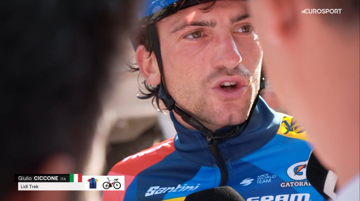 laflammerouge16's tweet photo. Ciccone: "Rubio got angry because he wanted the Red Bull Km, but it was a thing for GC riders due to bonif, I had nothing to do like that. He thought it was my fault. I did a mistake on KOM, I trusted him, but what he did was a pretty petty move."

#GirodItalia https://t.co/q3gaVe9o7i