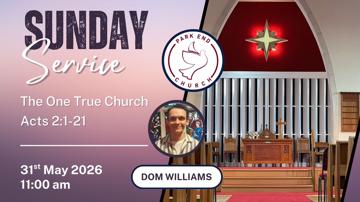 ParkEndChurch's tweet photo. Yet another busy ParkEnd Sunday coming up.
At 11am Dom will be speaking during our worship service.
At 6pm the Echo Youth Prayer Group will lead a service of worship and testimony. (In-person only.)
All welcome.
Livestream link for the morning service:
https://t.co/hEuSWs5YNG https://t.co/ei12Ieriul