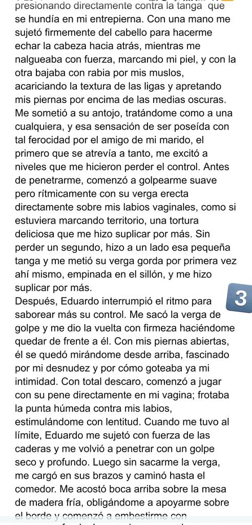 RelatosedgarS's tweet photo. Relato número 341 
✨ Eduardo me domina✨ 
Relato de @Ivette_Vxn 
Con este cerramos la saga donde Ivette nos cuenta como abrió su puerta al morbo y decide tener sexo con amigos de su esposo, estos relatos están deliciosos leanlos todos. https://t.co/gY8ex7pQky