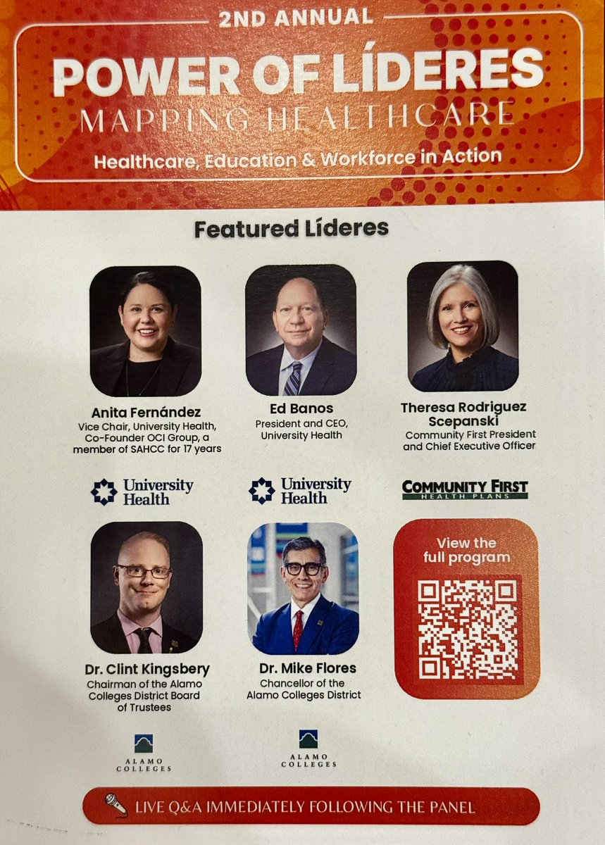 MySAWS's tweet photo. Our SAWS Board of Trustee Theresa Rodriguez Scepanski participated in a panel discussion on healthcare this morning at the 2nd annual Power of Líderes symposium hosted by the @SAHispanicCC. The initiative brings together leaders from   @UnivHealthSA, @AlamoColleges1 & Community First Health Plans to focus on #education, workforce pipelines, & economic impact.