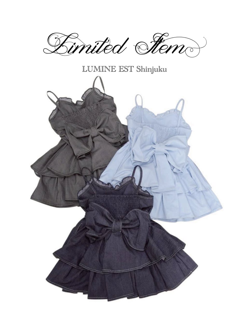 ルミネエスト新宿先行予約】 バックリボンデニムワンピース🎀 ¥14,800+