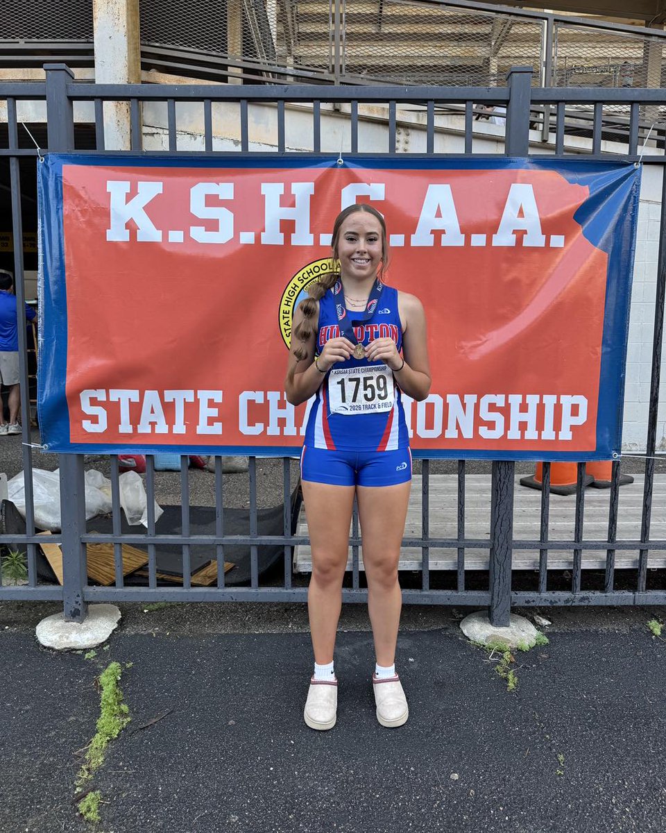 HugotonEagles's tweet photo. 🏅 Congratulations to Maddie Williams! 🏅

Maddie earned 8th place in the Class 4A Girls Javelin with a throw of 125’ 3”, bringing home a state medal and capping off an outstanding season.
#WeR210 https://t.co/OgV6BJ4wsZ