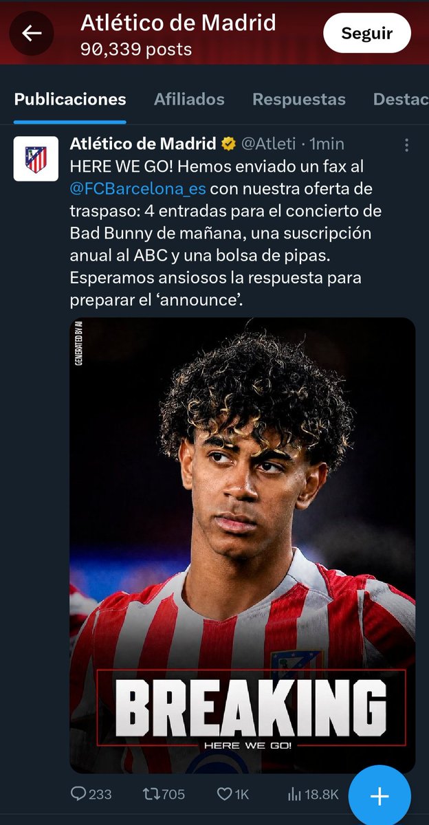 AslanFPF's tweet photo. Si, es la cuenta oficial de ATLETICO DE MADRID 😂 https://t.co/NmWi42gSAZ