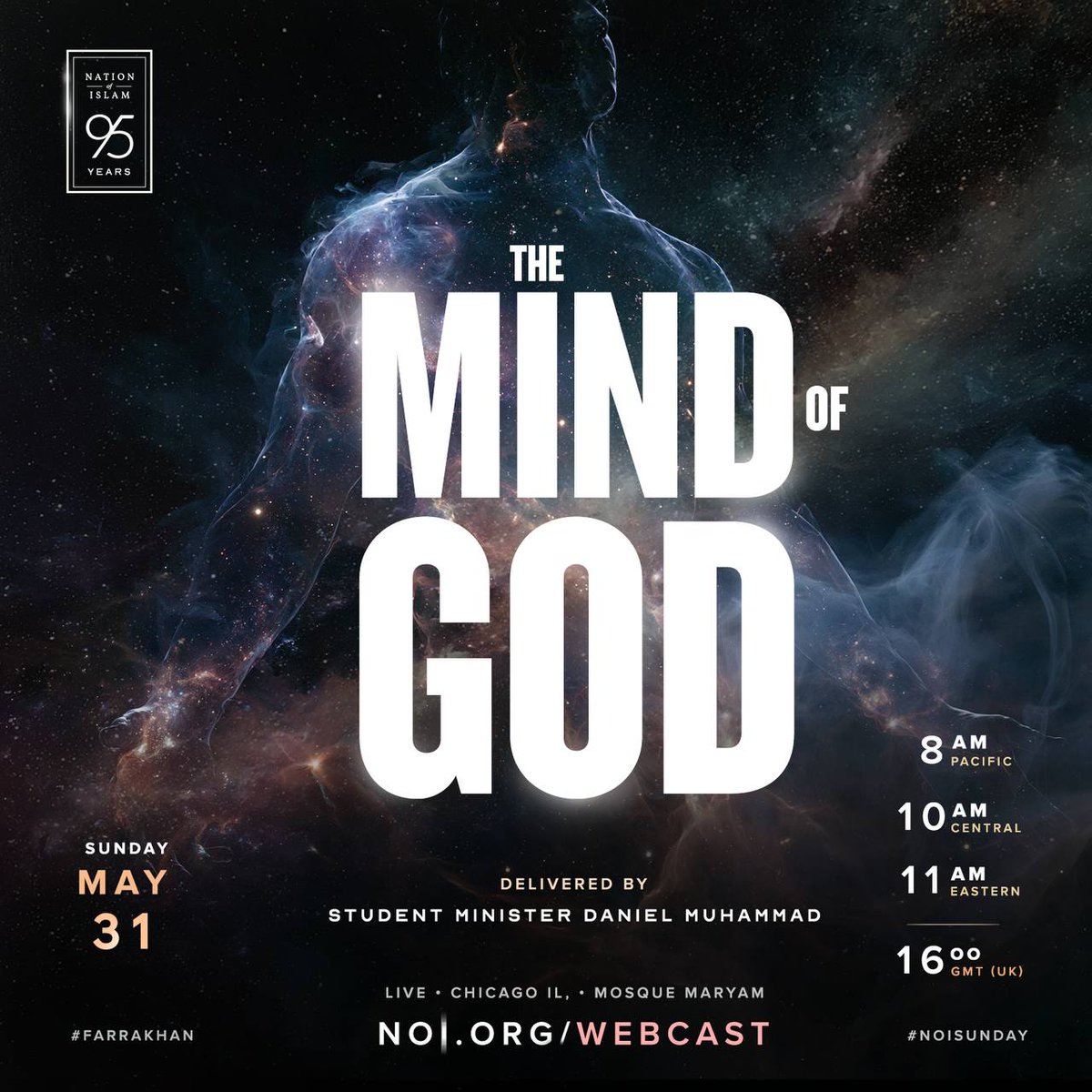 PhenomRadio's tweet photo. #NOISundays “The Mind of God" delivered by Student Minister Daniel Muhammad - Connect @OfficialNOI @MosqueMaryam @TheFinalCall Join us! @ https://t.co/tz2dncApYH | #Farrakhan #NOIStreaming #MessageToTheBlackman https://t.co/46tXJ847dd