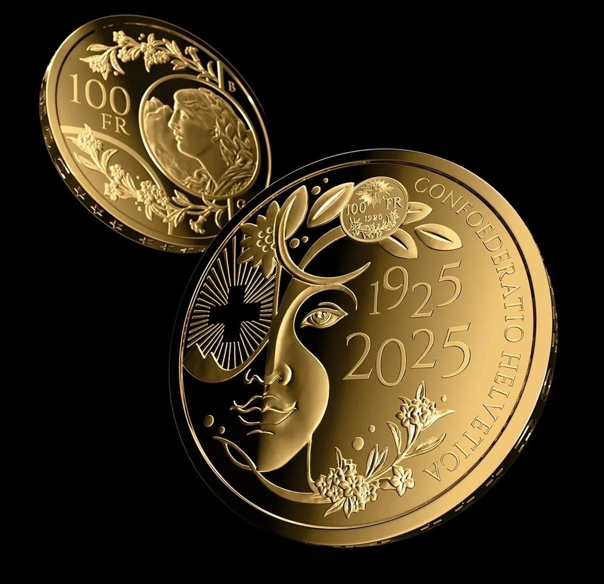 DGLD_Official's tweet photo. A token will never beat this.

Beautiful, physical, creative design and 100 years of history.

The Swissmint 100 Years 100-Franc Vreneli coin has been nominated in the Best Gold Coin category for the 2026 Coin of the Year (COTY) Awards.

Basically the Hall of Fame of numismatics.

Designed by the talented Chiara Principe in collaboration with Swissmint and @MKSPAMP.

One day, soon, we'll have our very own commemorative coin too.