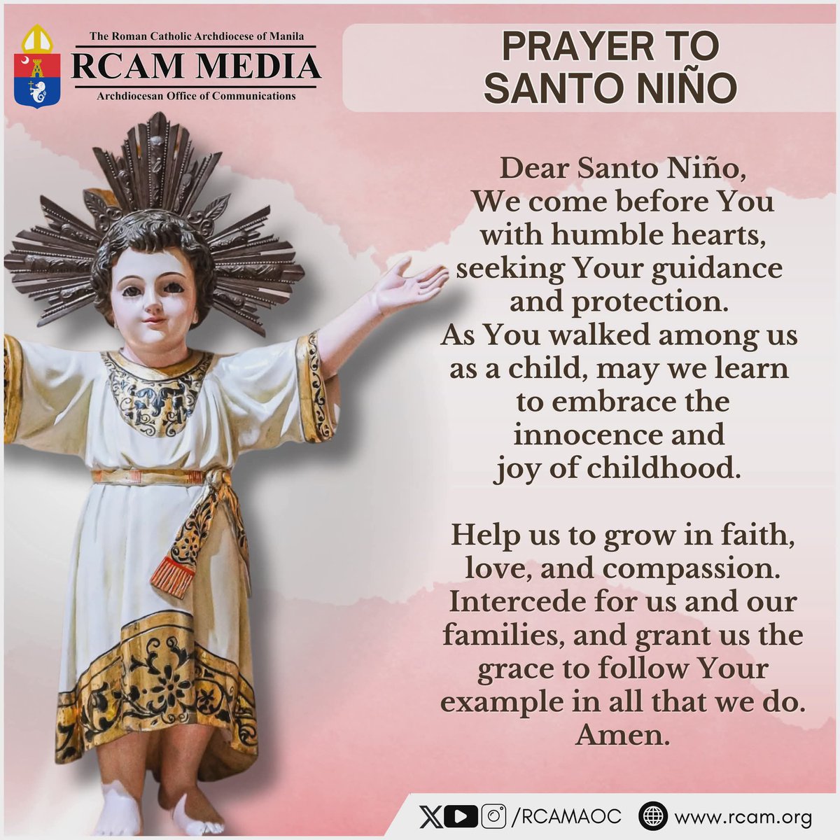 rcamaoc's tweet photo. Prayer to Santo Nino….
#RCAMMedia #RCAMAOC
#ArchdioceseofManila
#WeAreManila
#SantoNino https://t.co/fWkxblPTbe