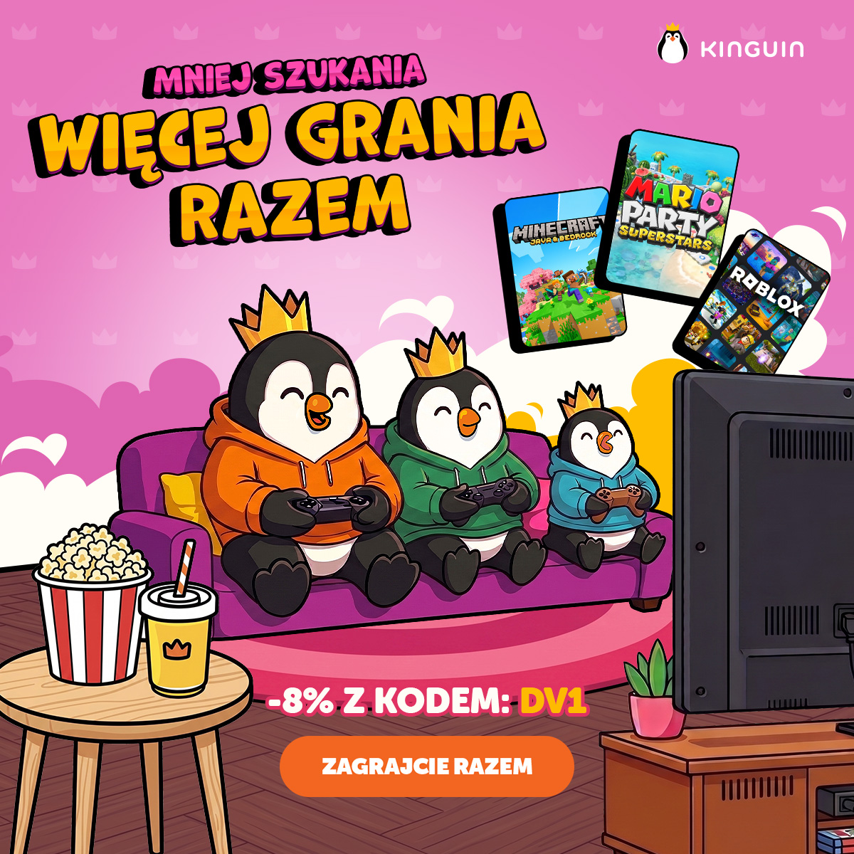 devils1gg's tweet photo. Najlepszy prezent na Dzień Dziecka? Wspólne granie! 🐧

Na Kinguin znajdziesz gry, które łączą całą ekipe.
Wbij kod DV1 i zgarnij -8% na gierki.

Link:
https://t.co/PhgY2RgWQw

#reklama https://t.co/KWd5dCMk8Q