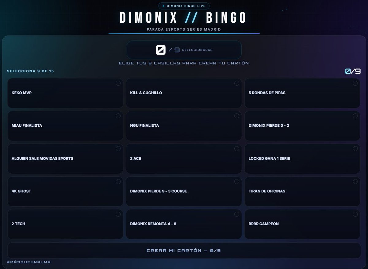 DimoniXEsports's tweet photo. Ya podéis elegir vuestras opciones para el 𝗕𝗜𝗡𝗚𝗢 𝗗𝗜𝗠𝗢𝗡𝗜𝗫 de mañana 💰

👨‍💻 Podéis hacerlo a través de nuestra WEB, apretando el símbolo ‘B’ en la esquina superior de la derecha ‼️ (Link abajo)

#MásQueUnAlma 💙 https://t.co/DKzjEyq5QA
