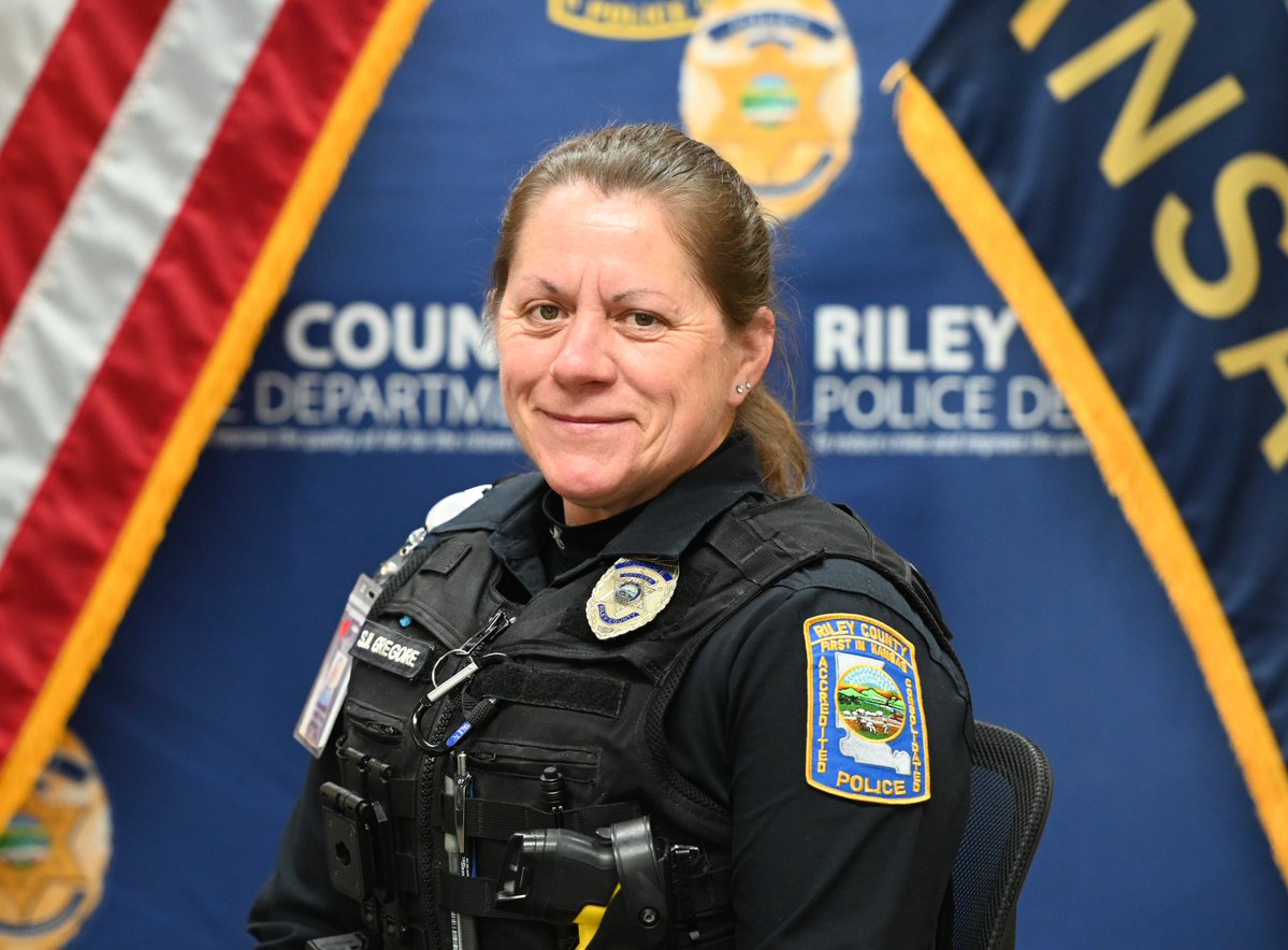 RileyCountyPD's tweet photo. Please join us in congratulating and celebrating Police Officer Sonia Gregoire on her retirement from the Riley County Police Department after nearly 25 years of dedicated service to the people of Manhattan and Riley County.

Officer Gregoire has served Riley County with professionalism, integrity, and dedication, but her commitment to public safety began well before her full-time appointment with RCPD, starting in 1986 when she served as a part-time Explorer and later as an Auxiliary Officer. Gregoire also served with the Geary County Sheriff’s Office and Junction City Police Department before joining RCPD full-time in 2001.

Throughout her tenure, Gregoire served in Patrol, Investigations, and as a School Resource Officer (SRO), and was a member of the Clandestine Lab Team, Hostage Negotiation Team, and Hiring Board. She was especially dedicated to youth engagement and community outreach through her work as an SRO and her involvement in programs such as Special Olympics, where she helped build strong, positive relationships with the community's youth.

Thank you, Officer Gregoire, for your many years of dedicated service to RCPD, the community, and the law enforcement profession.
