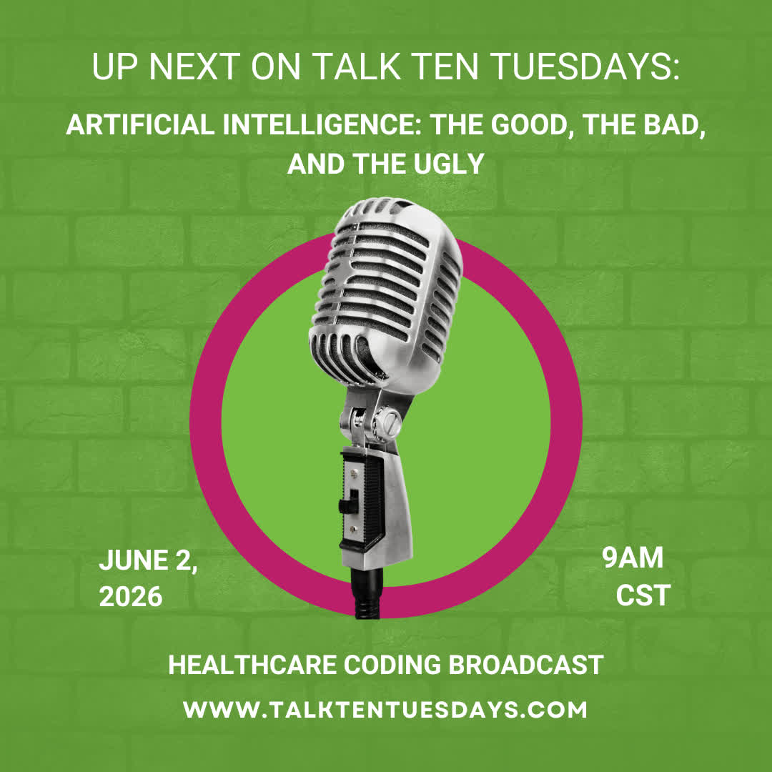 ICD10monitor's tweet photo. Join us for the next Talk Ten Tuesdays, "Artificial Intelligence: The Good, the Bad, and the Ugly."

https://t.co/T8hJgXdFz1 

#TalkTenTuesdays https://t.co/6TaimBonad