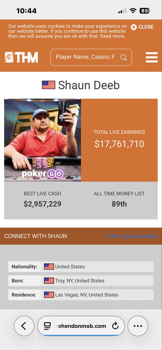LucheseJace's tweet photo. In March I met Shaun Deeb(2xPOY) at turning stone. And actually got to play with him in the $400 NLH tournament. Now I’ll be heading to Vegas in 11 days to give my best at the WSOP. And I hope to see Deeb again and many more pros. Watching these pros on YouTube and seeing them on tv it’s a completely different experience playing with them. It’s memories like this I will never lose.