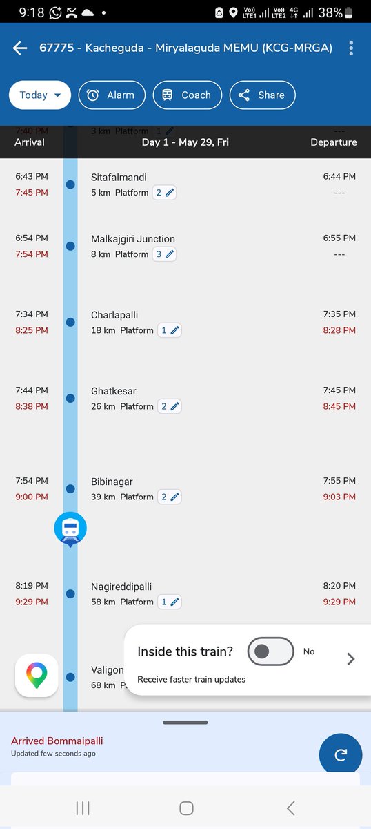 gokulkumar1998's tweet photo. @drmsecunderabad @SrDCMSC @RailwaySeva Dear All 67775 was arrived without announcement at chz &amp; depart in 1Min how could the passenger should be go on pf without announcement I have missed the train while changing of pf only who will be the responsible now I don't have any train https://t.co/ibcOahHIZX