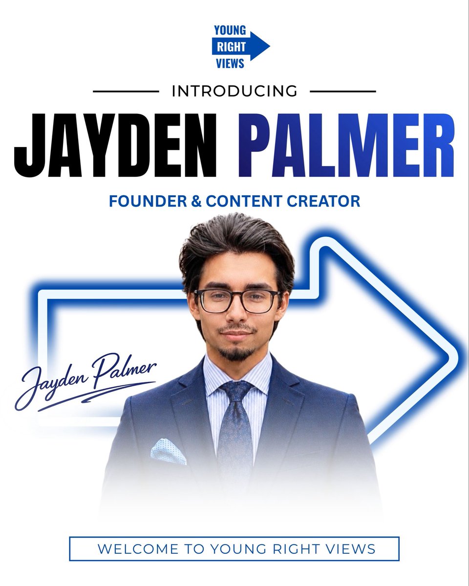YRightViews's tweet photo. Jayden Palmer has joined Young Right Views. 🇬🇧

As founder, Jayden created YRV to platform the next generation of right-wing voices across politics, media, commentary and campaigning.

Britain’s new right-wing generation. https://t.co/qASZOd8jbc