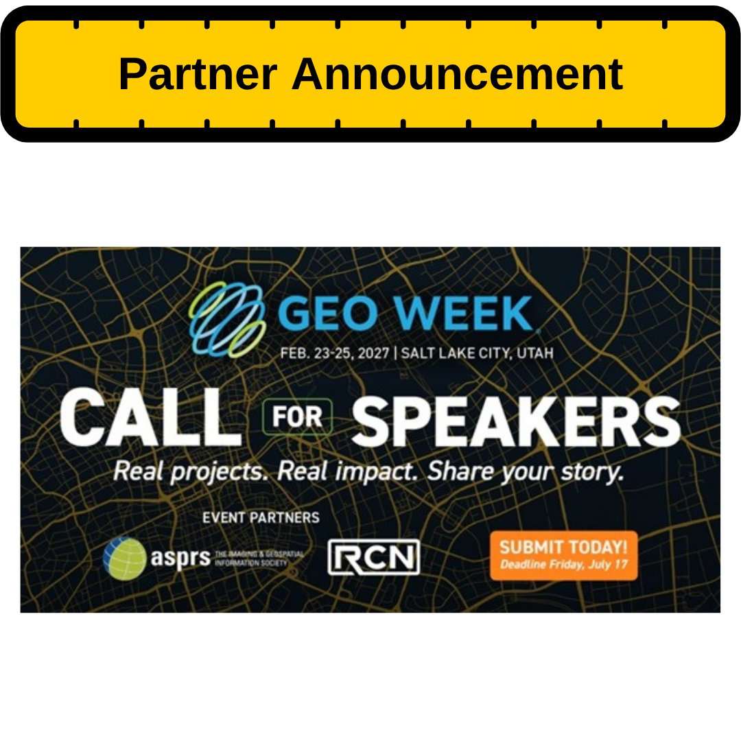 constructca's tweet photo. 🚀 Calling #geospatial innovators! Geo Week 2027 is now accepting speaker submissions. Share your expertise in lidar, GIS, AI, reality capture &amp; more. Don’t miss the July 17 deadline! 🌍📡 #GeoWeek2027 - Learn more 👉 https://t.co/luykEUSf23 https://t.co/1nKE6aVx81