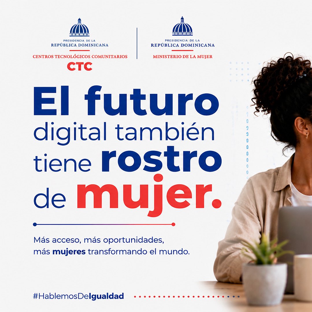 CTCRDO's tweet photo. Cada vez más mujeres están conquistando espacios en la tecnología, demostrando que el talento, la innovación y el liderazgo no tienen límites. 

Desde los CTC, continuamos impulsando oportunidades para construir un futuro digital más inclusivo, accesible y lleno de oportunidades. https://t.co/E5OLEJeolI