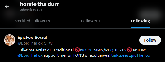 bnnyx3's tweet photo. @horsiedeeer i also noticed you follow an ai "artist"... if you're against ai why would you follow someone who relies heavily on ai like moss did? a lot of this doesn't make sense at all imo https://t.co/117sl2Cllm