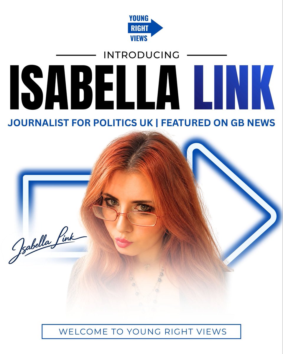 YRightViews's tweet photo. Isabella Link has joined Young Right Views 🇬🇧

One of Britain’s most established young political journalists, Isabella brings serious commentary, media experience and a deep understanding of youth politics.

Welcome to Britain’s new right-wing generation. https://t.co/iWfk1T9bJt