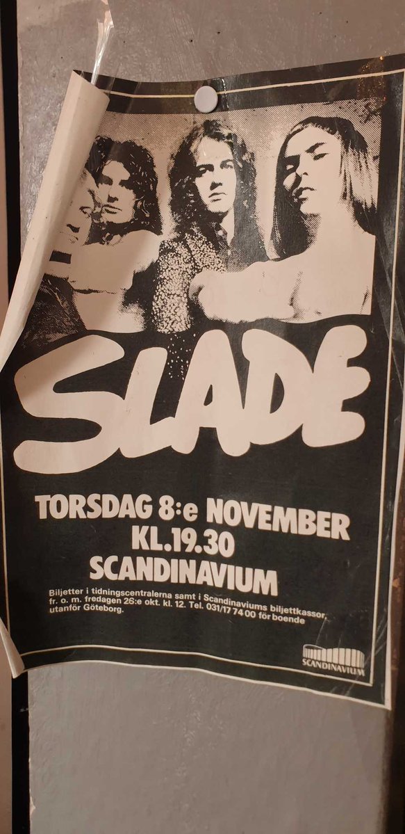 VeganBigBro's tweet photo. Sitting in Crippas Cafe and seeing some old #Slade bits around the place. 👍🏻

Slade were the first 'proper' band I ever saw play live...at the Coventry Theatre in 1978. https://t.co/15rnaOb6pe