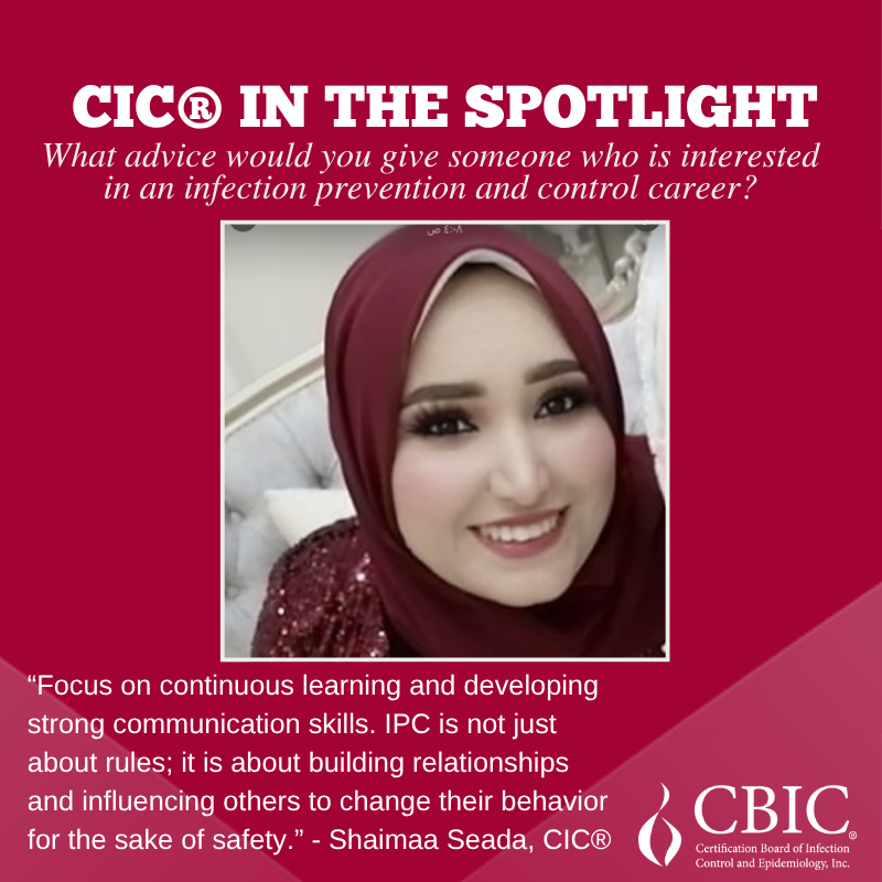 CBIC's tweet photo. 📢 Today, we are spotlighting Shaimaa Seada, CIC® with the Alnaqaha General Hospital in Saudi Arabia!

🔗Learn more about Shaimaa at https://t.co/5XRYv6RhLN https://t.co/BcpJj9lvLP