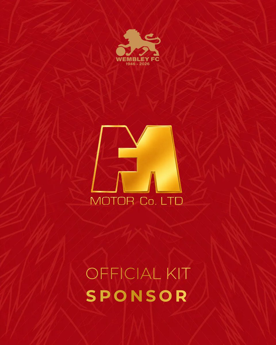 WembleyFC's tweet photo. Backing the Lions once again. 🦁

Thank you to FM Motor Co. for their continued support as our Official Kit Sponsor. 🏎️

🦁 | #LionsTogether https://t.co/6ydIrgnVYC