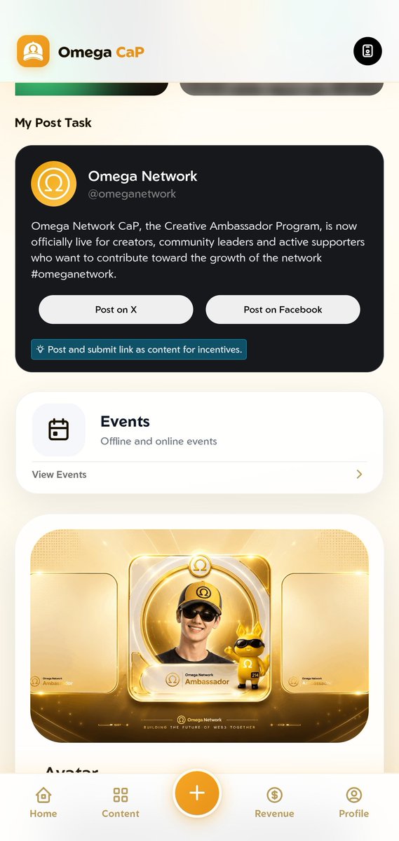 parash_mudgal's tweet photo. @omega_net_x 
Omega Network CaP, the Creative Ambassdor Program, is now officially live for creators, community leaders and active supporters who want to contribute toward the growth of the network
#omeganetwork 
It's best for @ice_blockchain Online+ app users which is dead now. https://t.co/zBnZLmT6Nk