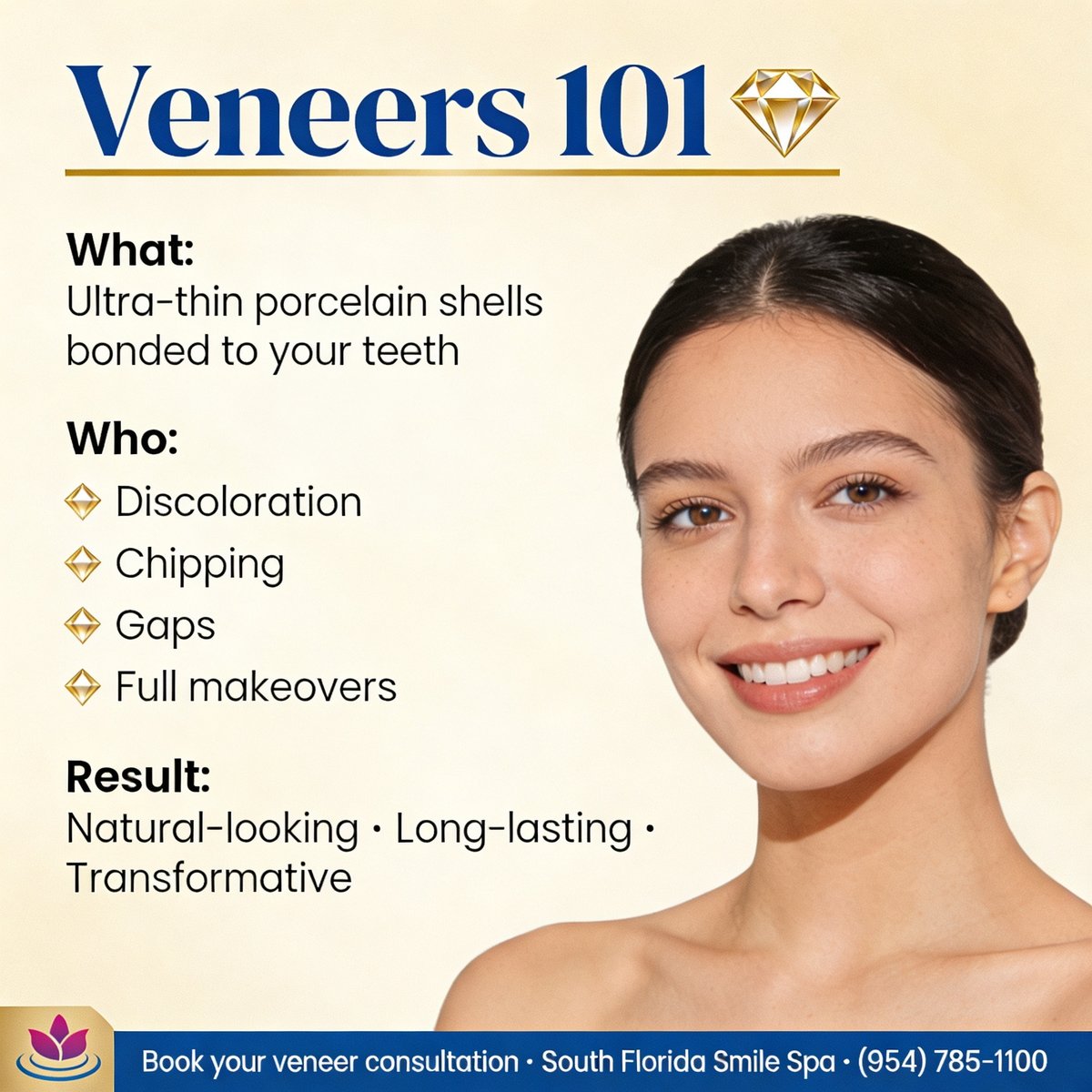 nmbergerdds's tweet photo. Veneers 101:

💎 Ultra-thin porcelain shells
💎 Fix color, shape, gaps, chips
💎 Natural-looking
💎 Long-lasting

Is it time? 🦷 https://t.co/BLFKJyoN2e