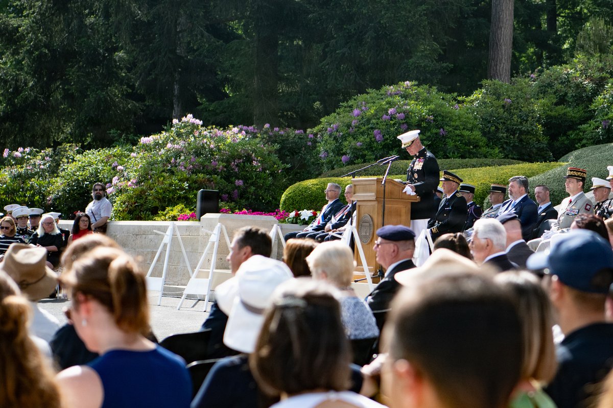 USMC's tweet photo. The 38th Assistant Commandant of the #MarineCorps, Gen. Bradford J. Gering, participates in the American Battle Monument Commission's Memorial Day Ceremony at the Aisne-Marne American Cemetery, Belleau, France.

Gering visited Aisne-Marne American Cemetery as the senior United States Marine Corps representative to participate in the 2026 Belleau Wood Memorial Day Ceremony.

#USMC #SemperFi #BelleauWood