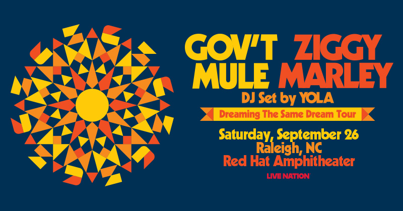 RedHatAmp's tweet photo. Raleigh! Just announced! Gov’t Mule and Ziggy Marley at Red Hat Amphitheater on Sat 9/26. Get tickets Fri 6/5 at 10am 🎟️ https://t.co/mCFxcMjWYA

PRESALE | Thu 6/4 @ 10am | https://t.co/O3hv6CdsPw https://t.co/MWkBsiuarM