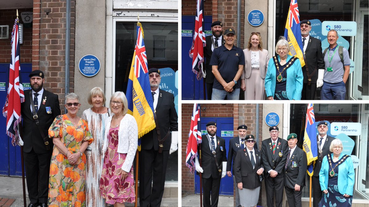 BassetlawDC's tweet photo. Blue Plaque Commemorates Poppy sellers’ 42 Years Service

It was a privilege to welcome the family of Jim Ruggles and honoured guests to the unveiling of a commemorative blue plaque at Bridge Place, Worksop this morning. 

The plaque recognises Jim's remarkable efforts in fundraising for the Poppy Appeal over 42 consecutive years, where he stood out on the High Street collecting, no matter the weather. 

Read more: https://t.co/uxinoAGy60