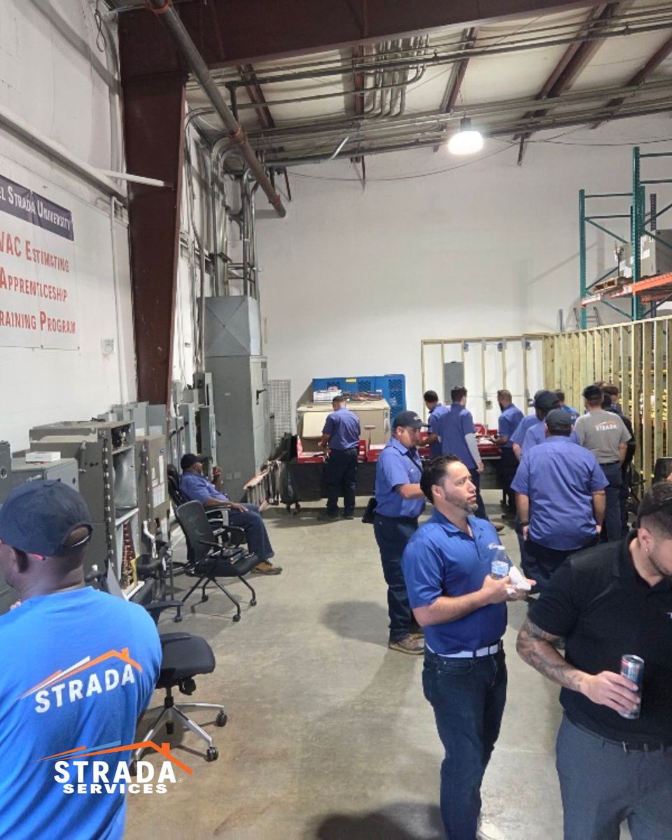 stradaservices's tweet photo. We gathered our Orlando techs for a Tech Breakfast to kick off the summer season! It was great connecting, sharing a meal, and getting everyone fired up for the busy months ahead. Grateful for a team that shows up every day. Let's get after it!  #StradaServices #TeamStrada #HVAC https://t.co/RY8bVSBuq3